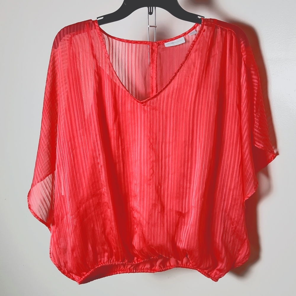 New York and Company Coral Blouse Top Sz-M